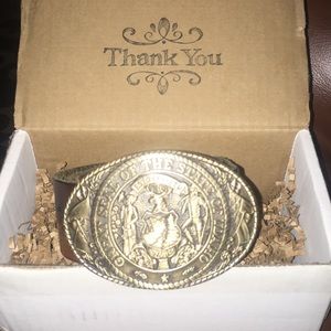 Tony Lama || Solid Brass Idaho Belt